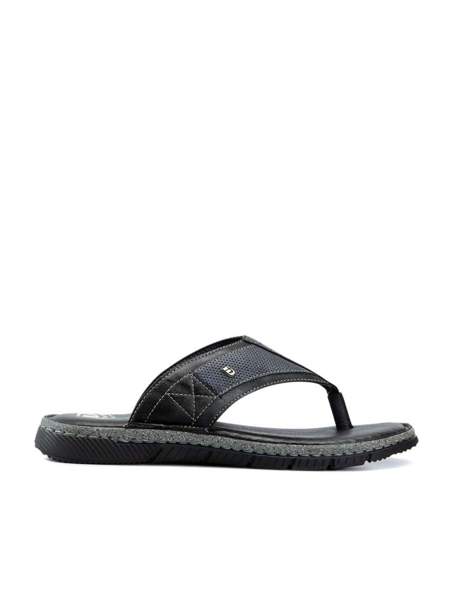 ID Men's Black Thong Sandals