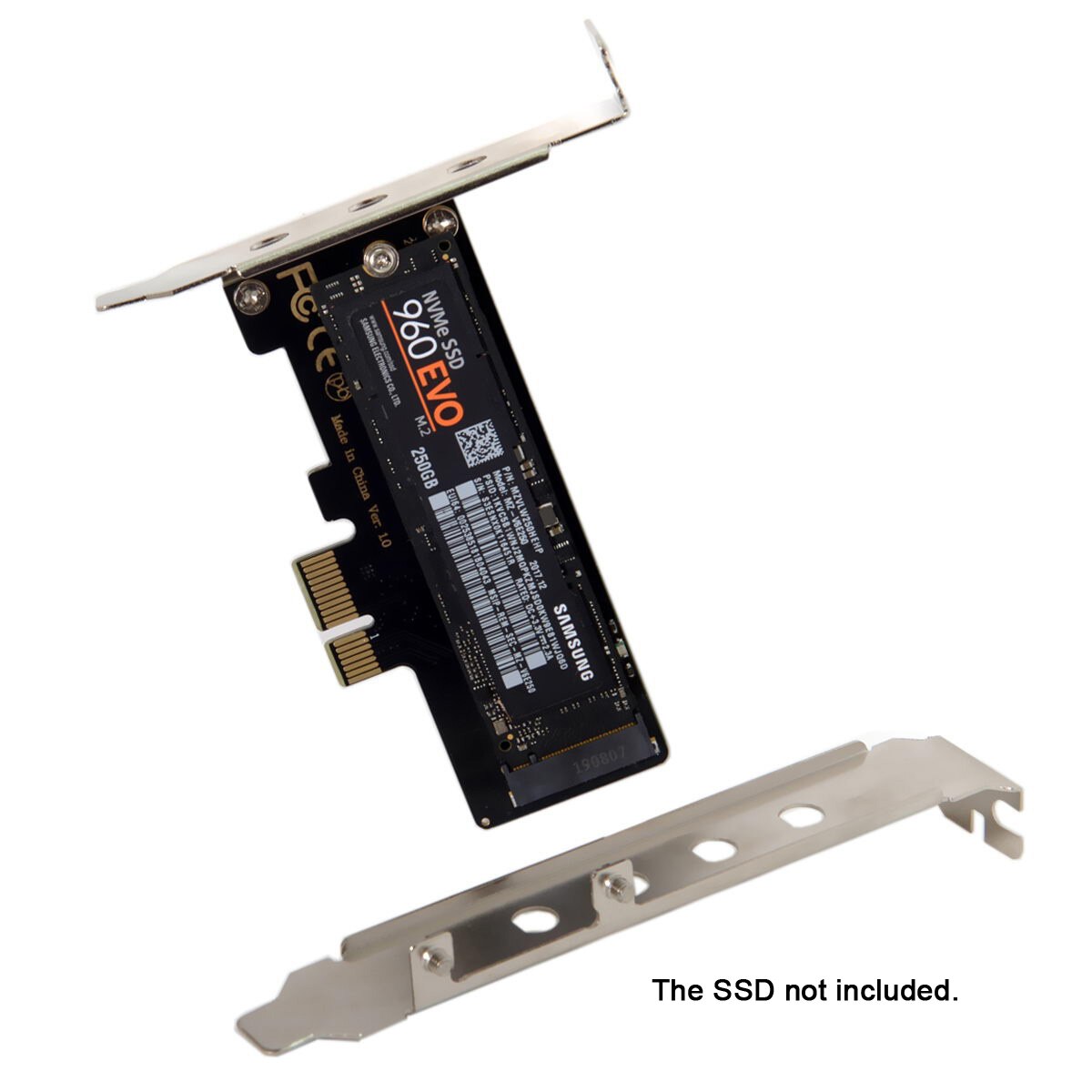 Low Profile PCI-E 3.0 x4 Lane to M.2 NGFF M-Key SSD Nvme AHCI PCI Express Adapter Card