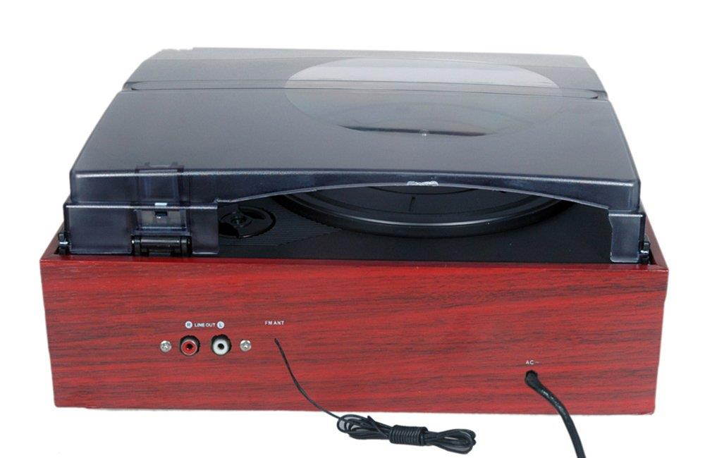 Boytone BT-17DJM 3-speed Stereo Turntable, 2 Built in Speakers Digital LCD Display AM/FM Radio, USB/SD Slot, AUX+ MP3 & WMA Playback /Recorder & Headphone Jack + Remote Control