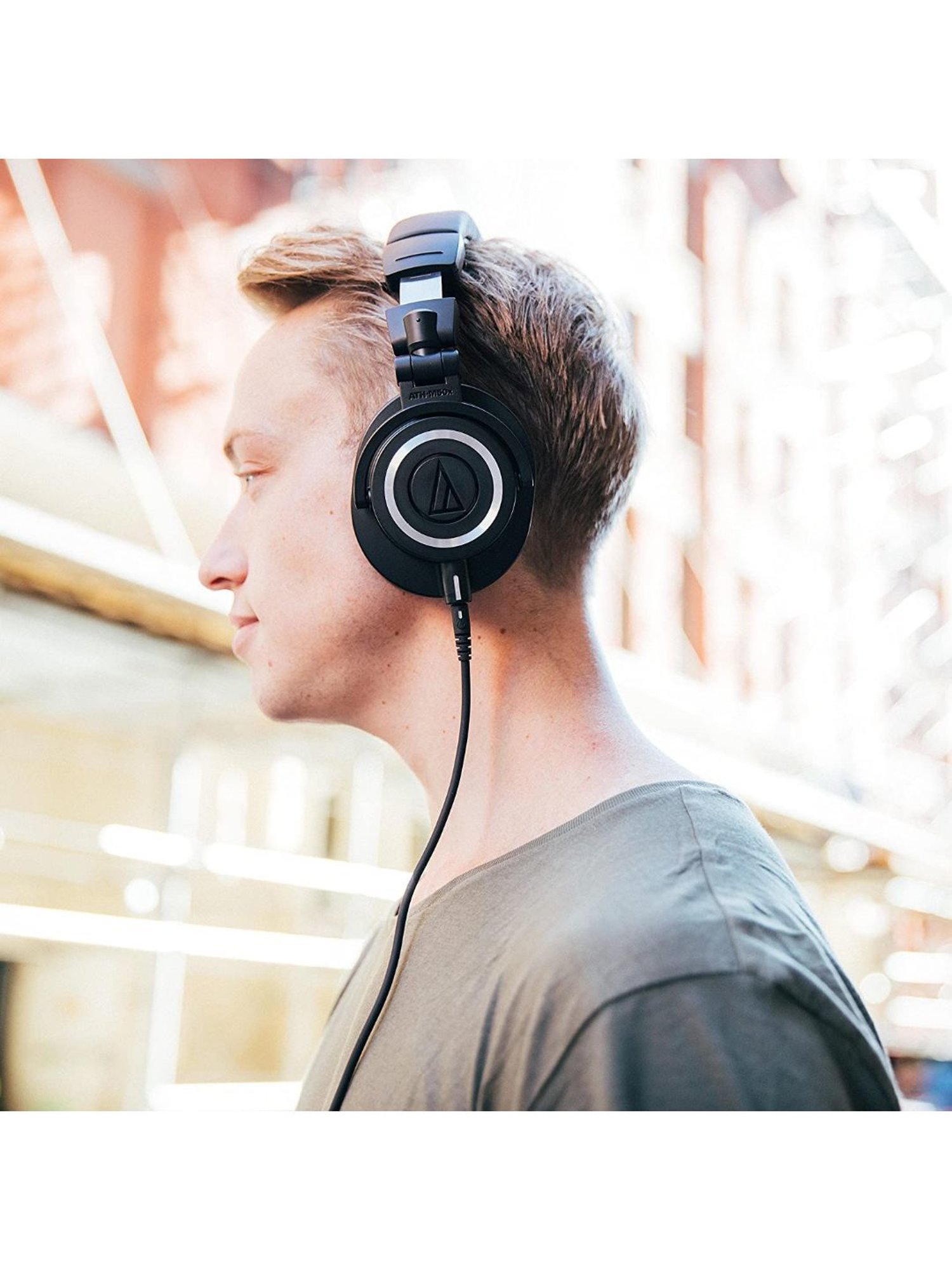 Audio Technica ATH M50x Over Ear Professional Studio Monitor Headphones (Black)