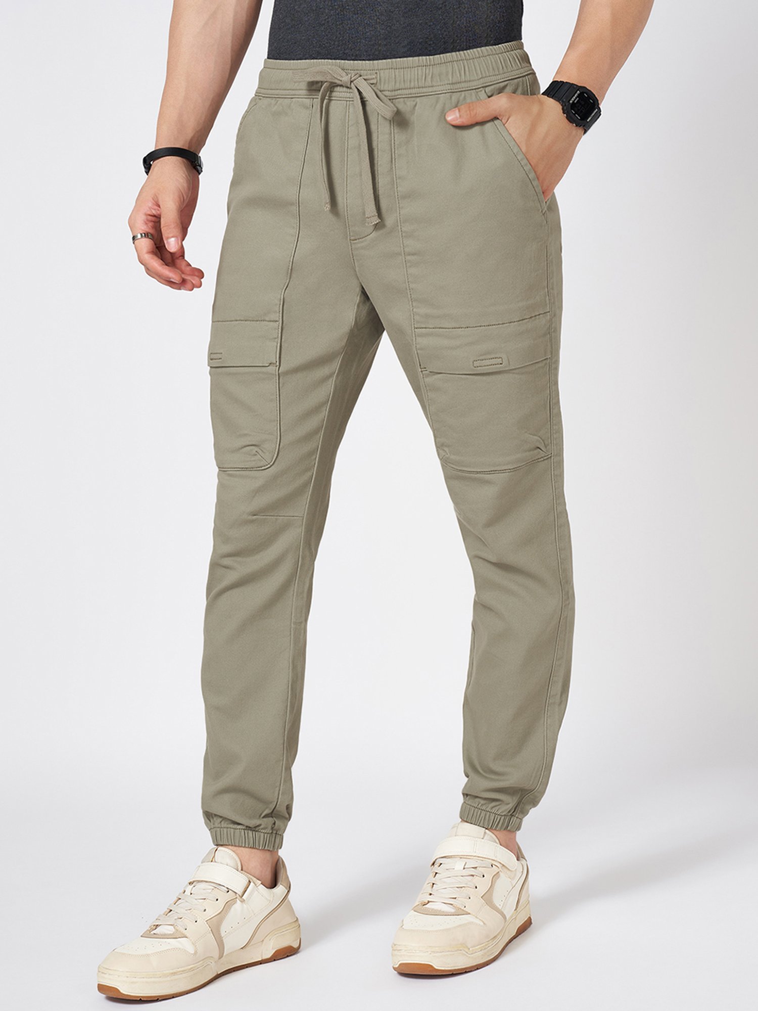 Basics Green Jogger Track Pant