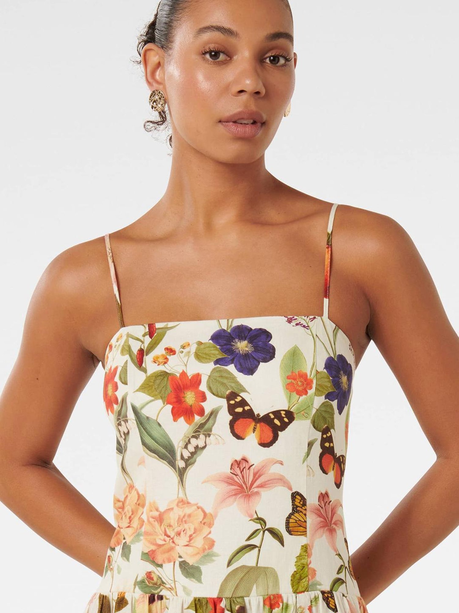 Forever New Brooke Linen Drop Waist Midi Dress