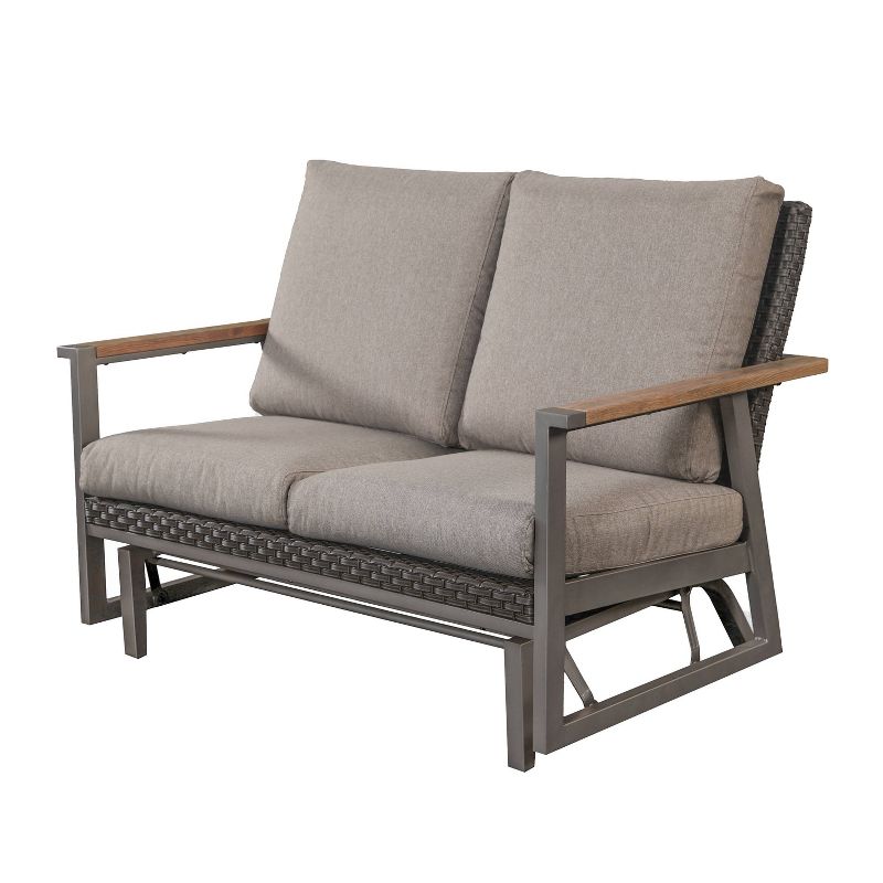 Tahoe Outdoor Three-Seater Sofa - Brown Wicker - Serta