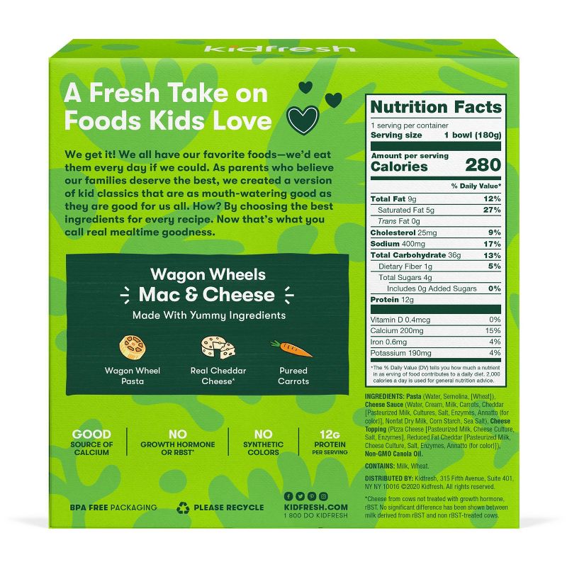 Kidfresh Frozen Wagon Wheels Mac & Cheese - 6.3oz
