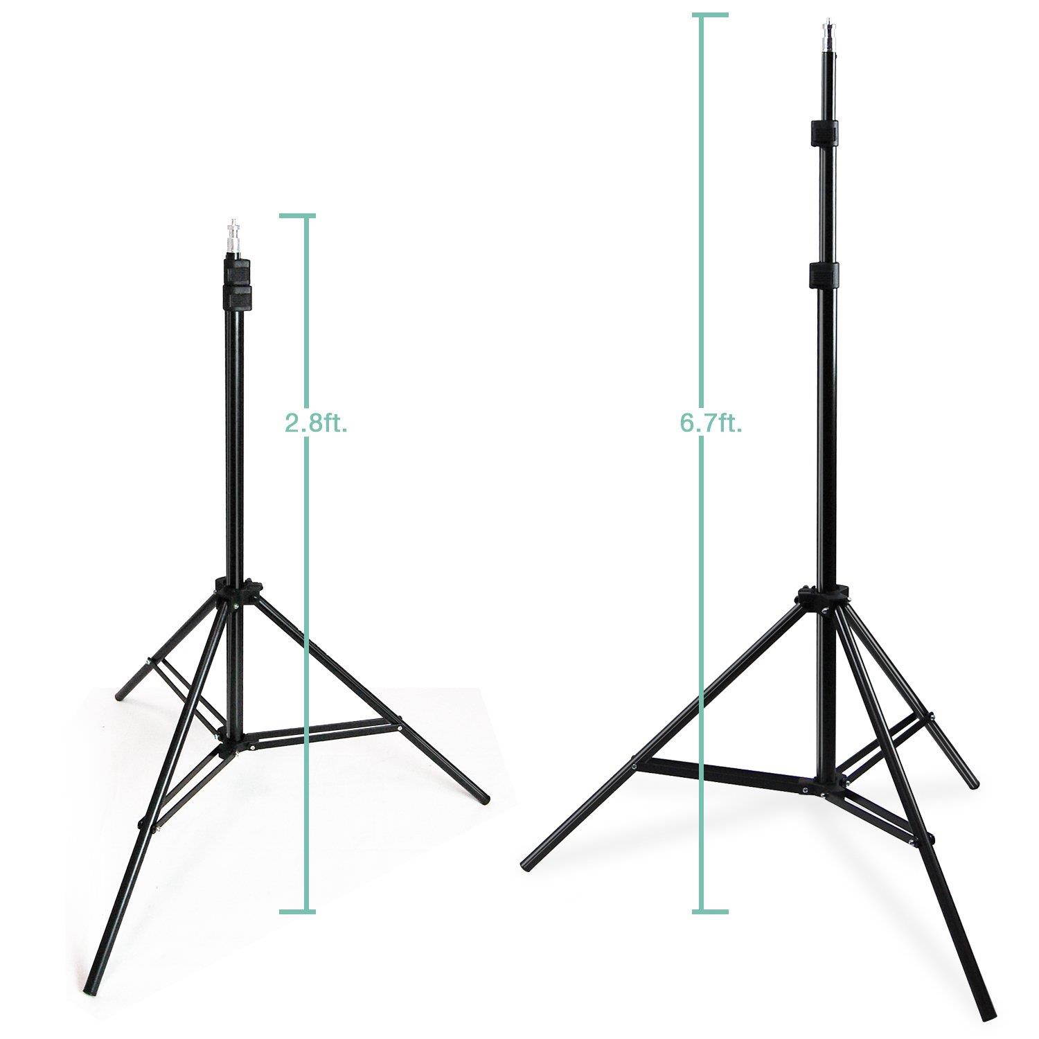 LimoStudio [2-Pack] Adjustable Photography Studio Light Stand with 86.5" Max Height and Convenient Carry Case Bag for Photo Video Lights and Equipment, AGG2696