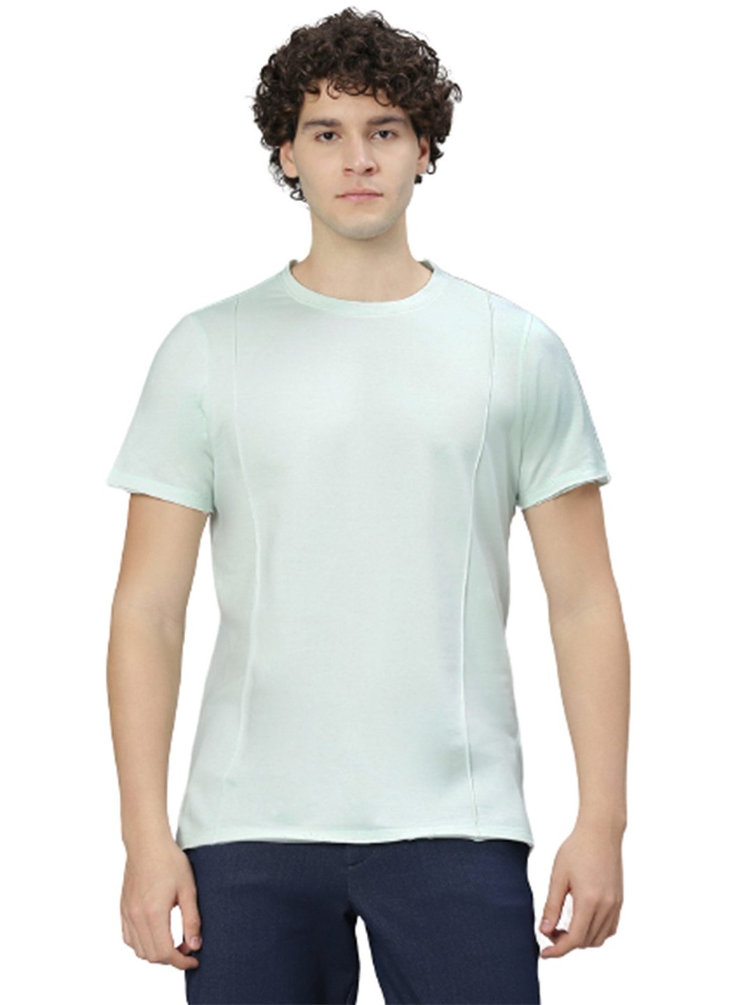 Slowave Light Green Regular Fit T-Shirt