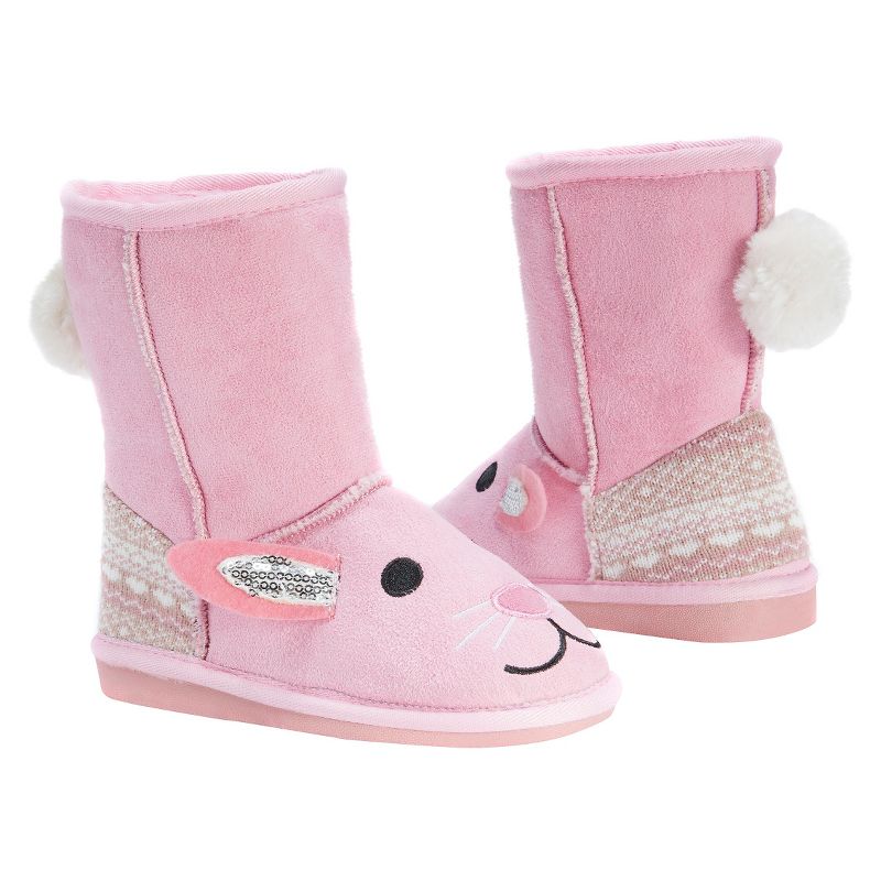 Toddler Girls' MUK LUKS Bonnie Pink Bunny Shearling Style Boots - Pink 9