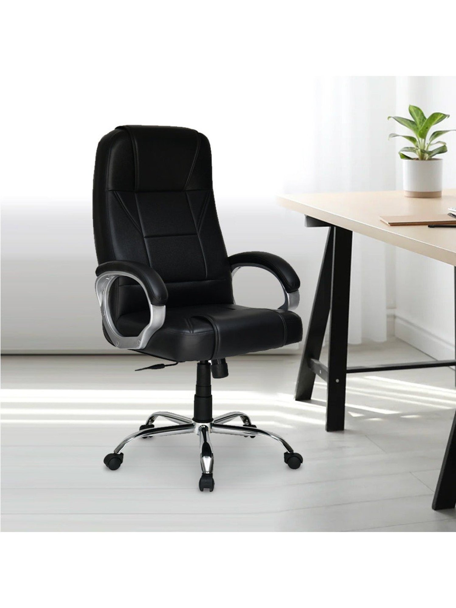 Nilkamal Mega Black Engineered Wood Office Chair