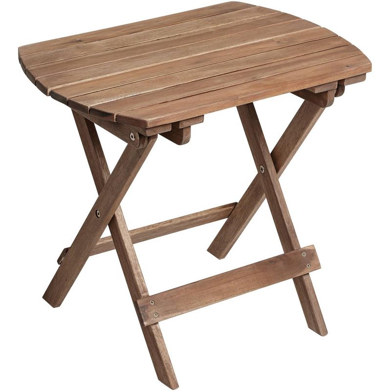 Teal Island Designs Monterey 20" Wide Natural Wood Outdoor Side Table