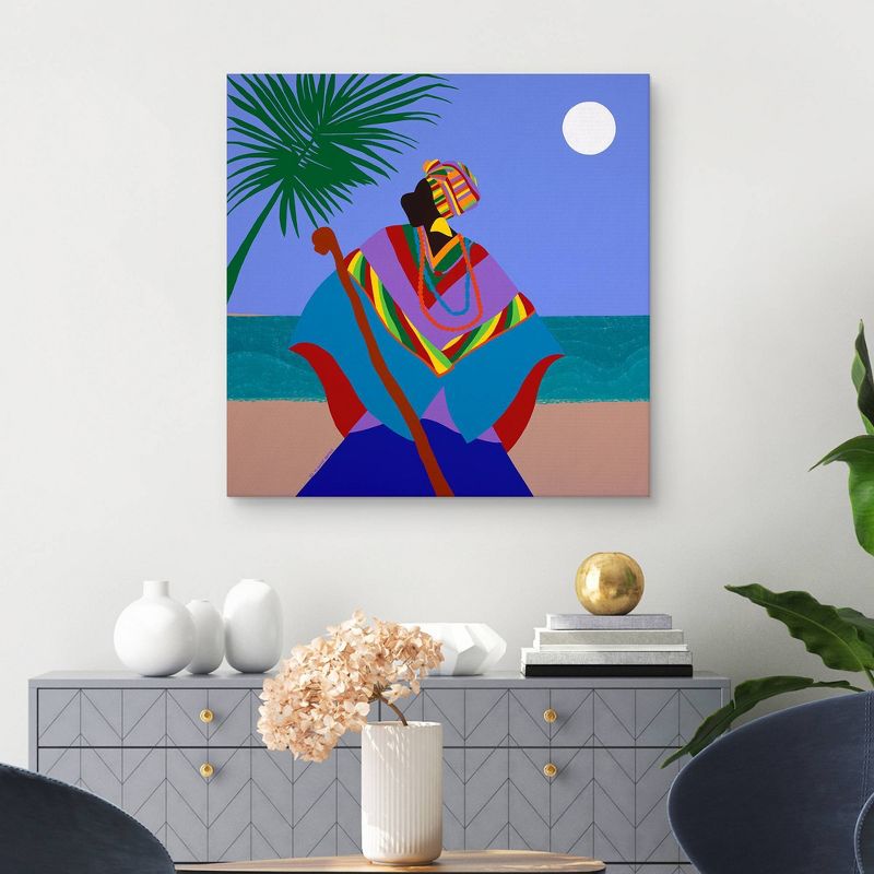 35" x 35" Gullah Geechee Conjure Woman by Synthia Saint James Canvas Art Print - Masterpiece Art Gallery