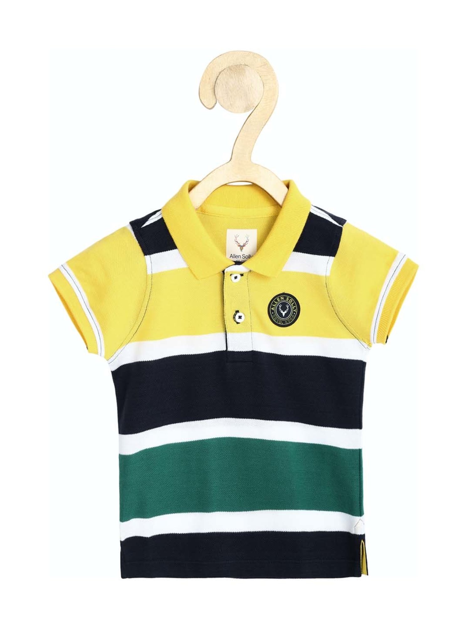 Allen Solly Junior Yellow Logo Print Polo T-Shirt