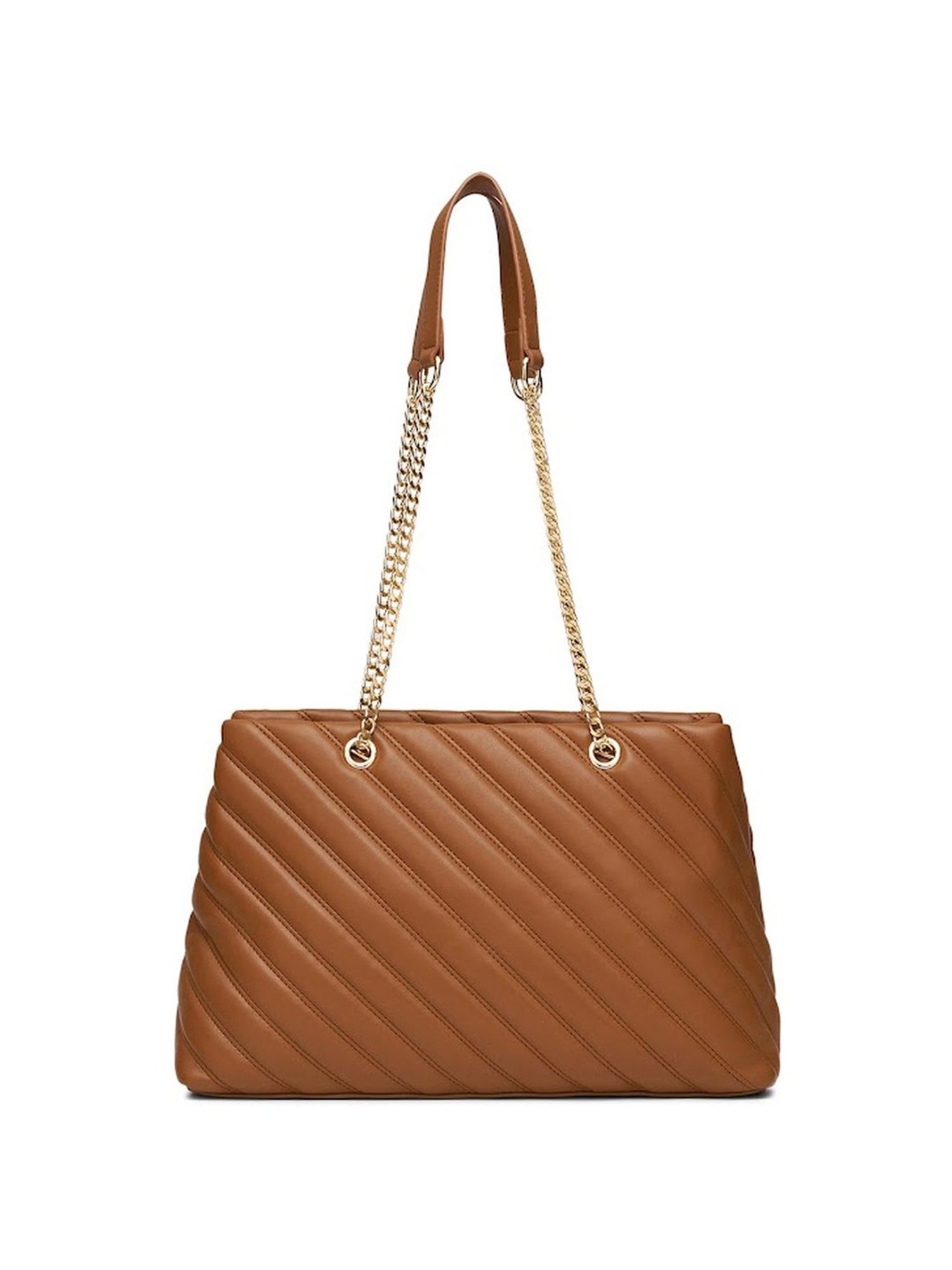 Miraggio Tessa Brown Quilted Large Shoulder Handbag