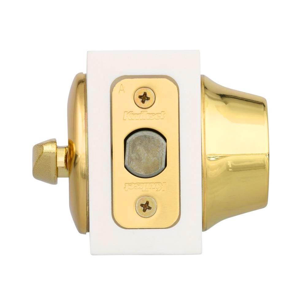Kwikset Polished Brass Single Cylinder Deadbolt with SmartKey Security