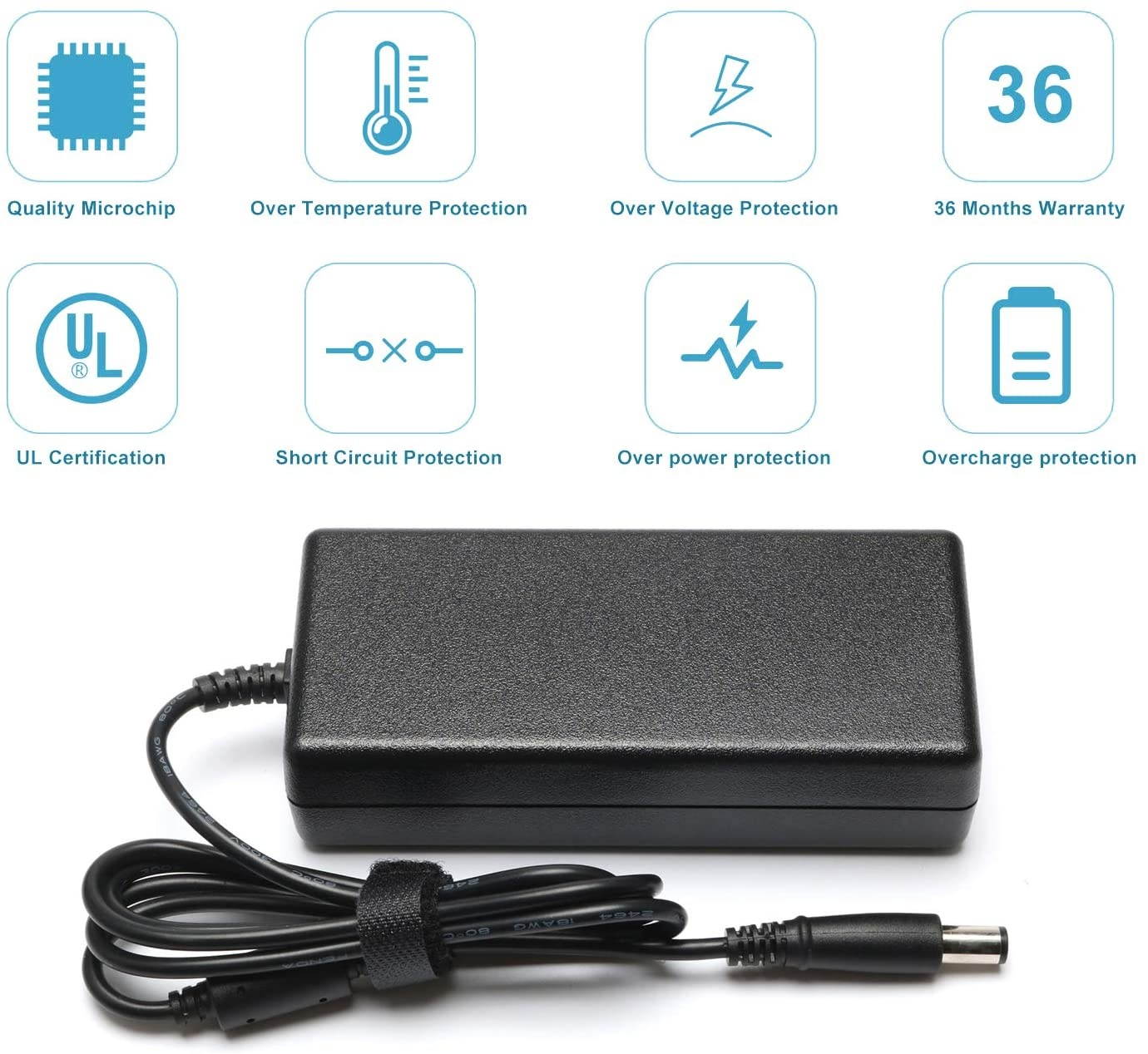 90W Laptop Adapter Charger for HP Pavilion Dv4 Dv6 Dv7 G50 G60 G60T G61 G62 G72 2000 Presario 2210B 2510P CQ40 CQ45 Cq50 Cq57 Cq58 Cq60 Cq61 Cq62 Power Supply Cord