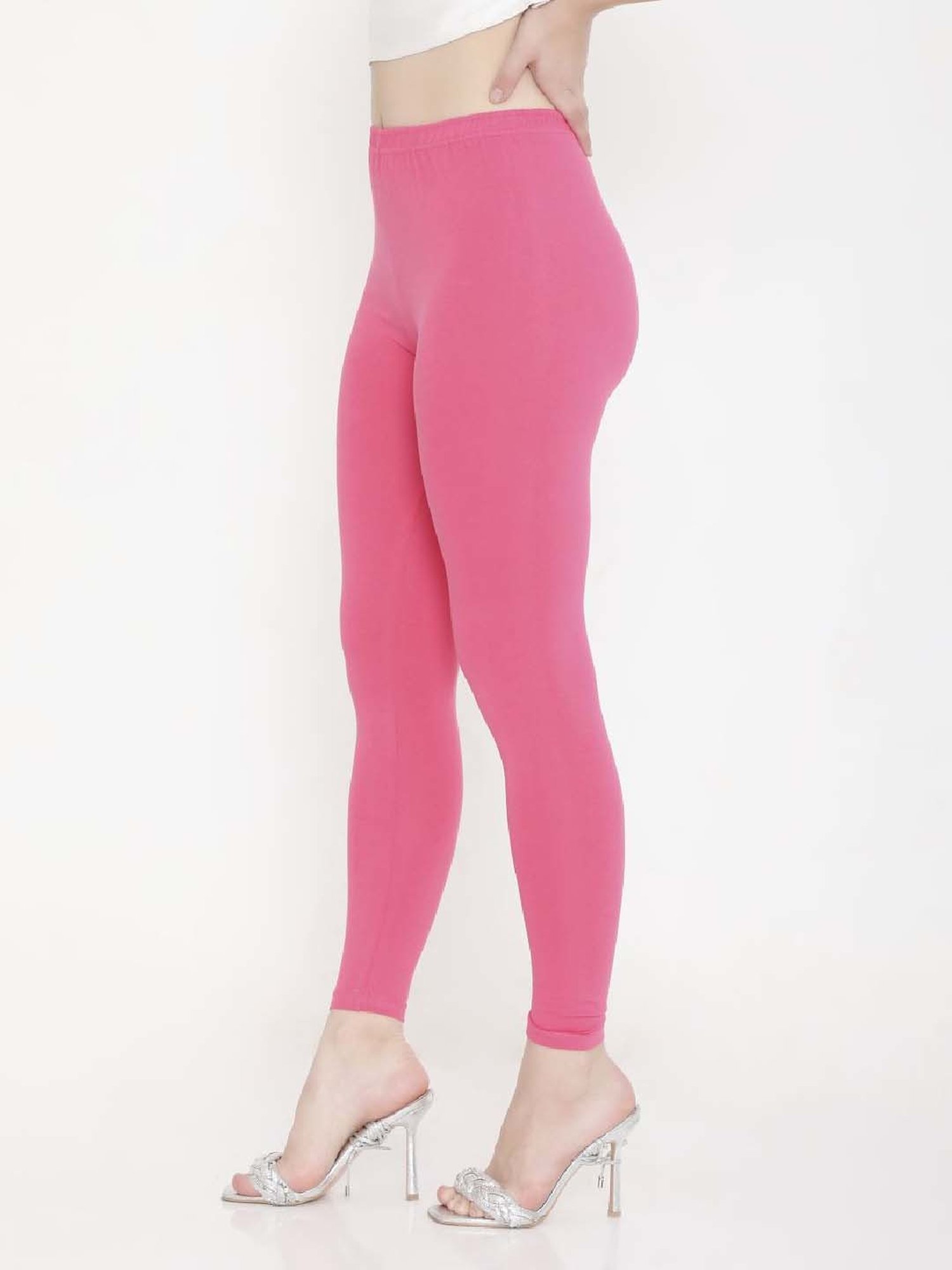 FEELINGS Pink Plain Leggings