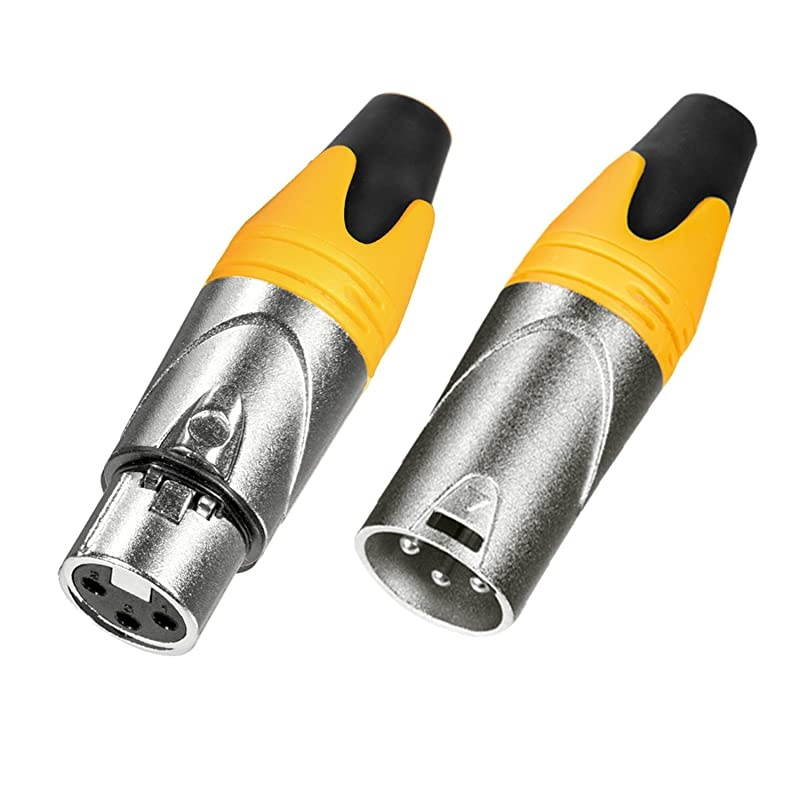 4 Pairs 3 Pin XLR Cable Connector Male and Female with Nickel Housing and Silver Contacts Mic Cable Plug Connector Audio Socket