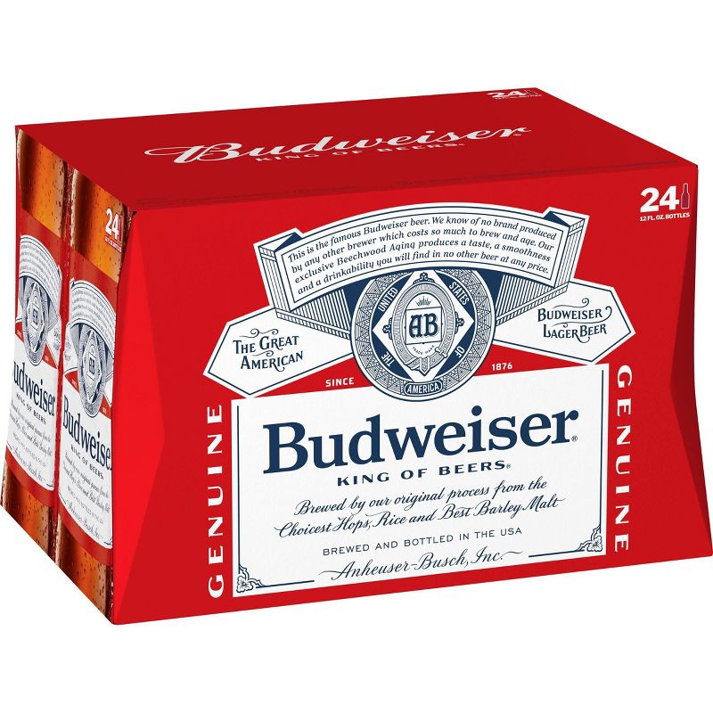 Budweiser Lager Beer - 24pk/12 fl oz Bottles