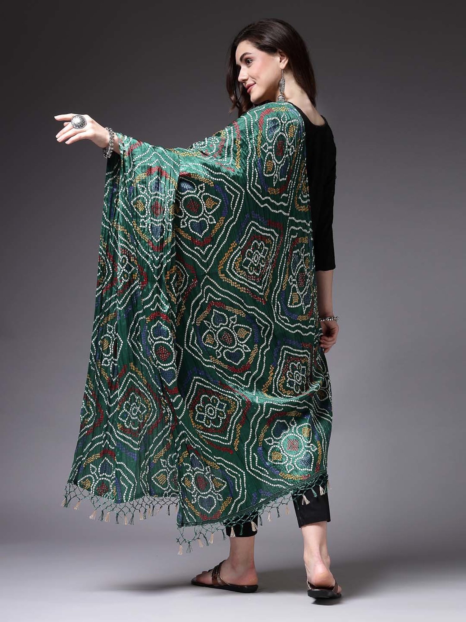 Stylum Green Printed Dupatta