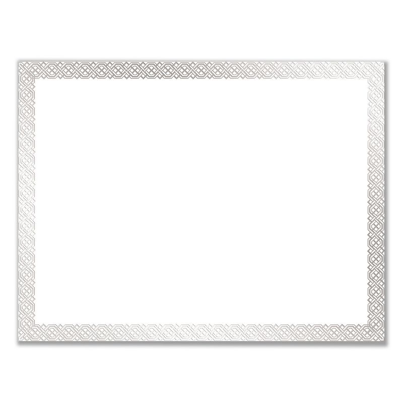Great Papers! Foil Border Certificates, 8.5 x 11, White/Silver, Braided, 15/Pack 963027