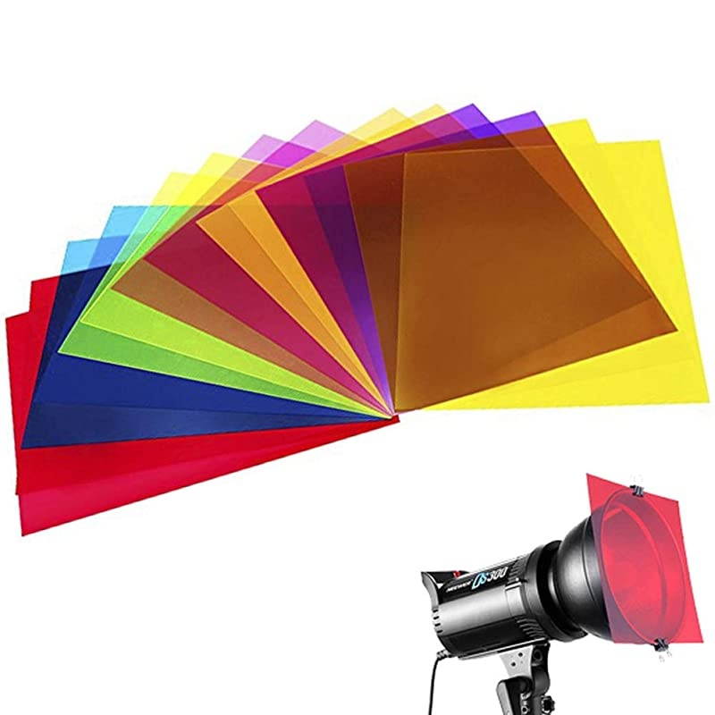 Pack Colored Overlays Transparency Color Film Plastic Sheets Correction Gel Light Filter Sheet, 8.5 by 11 Inch,7 Assorted Colors