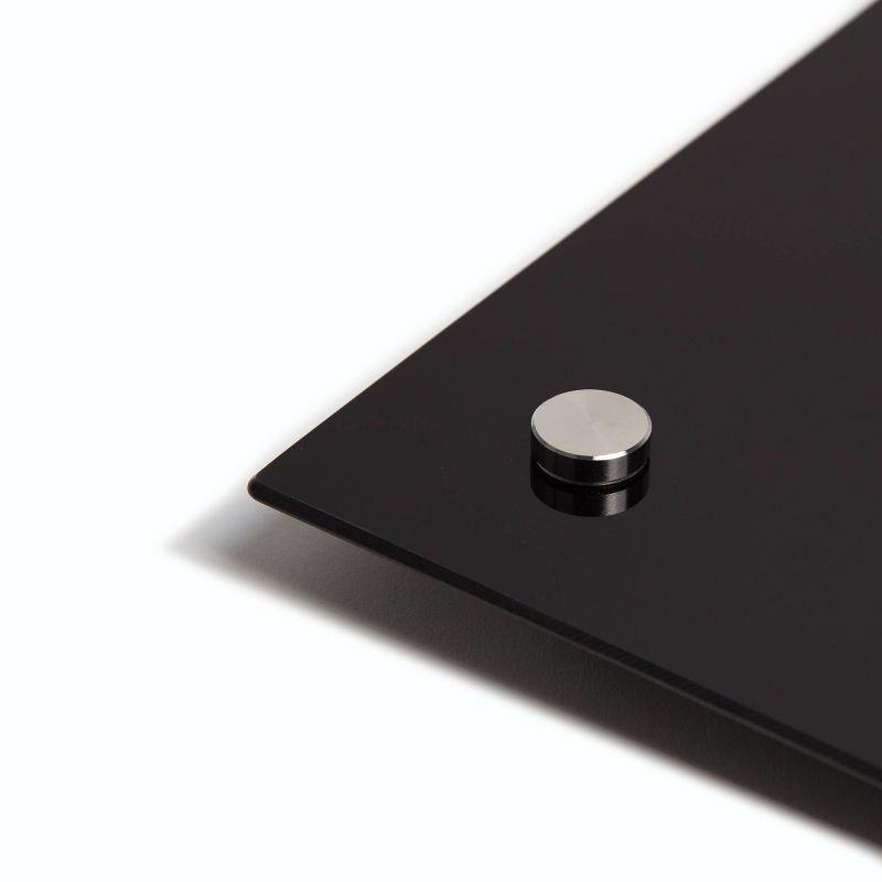 U Brands 72"x36" Glass Dry Erase Board Frameless Black Surface