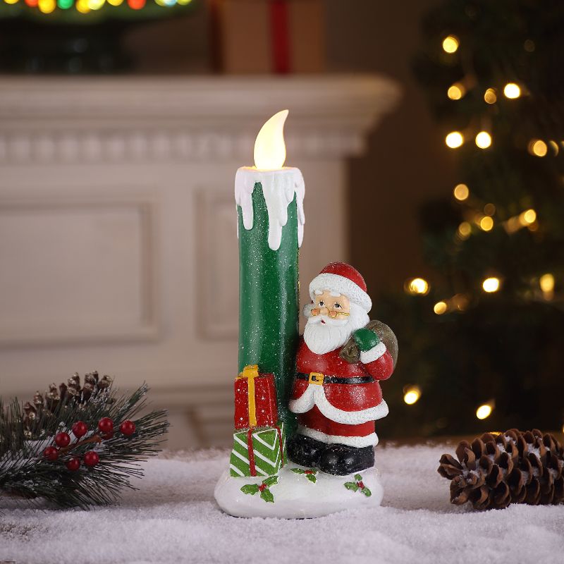 Mr. Christmas Nostalgic Flickering LED Candle - Santa - 12.5"