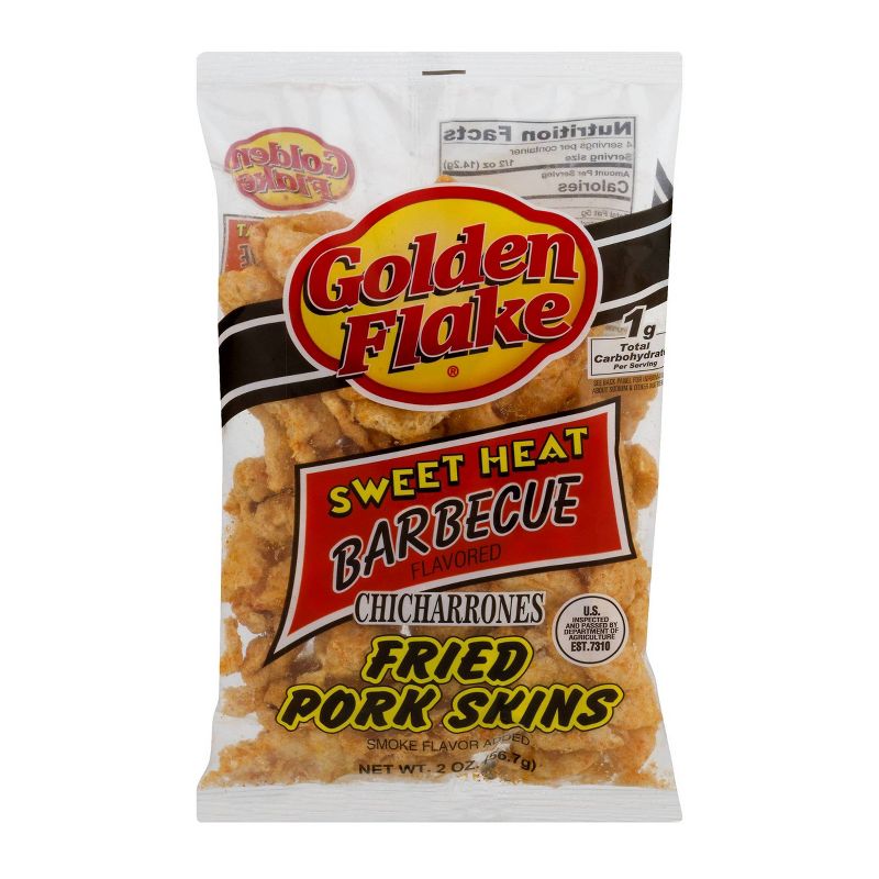 Golden Flake Sweet Heat Barbecue Chicharrones Fried Pork Skins - 2oz