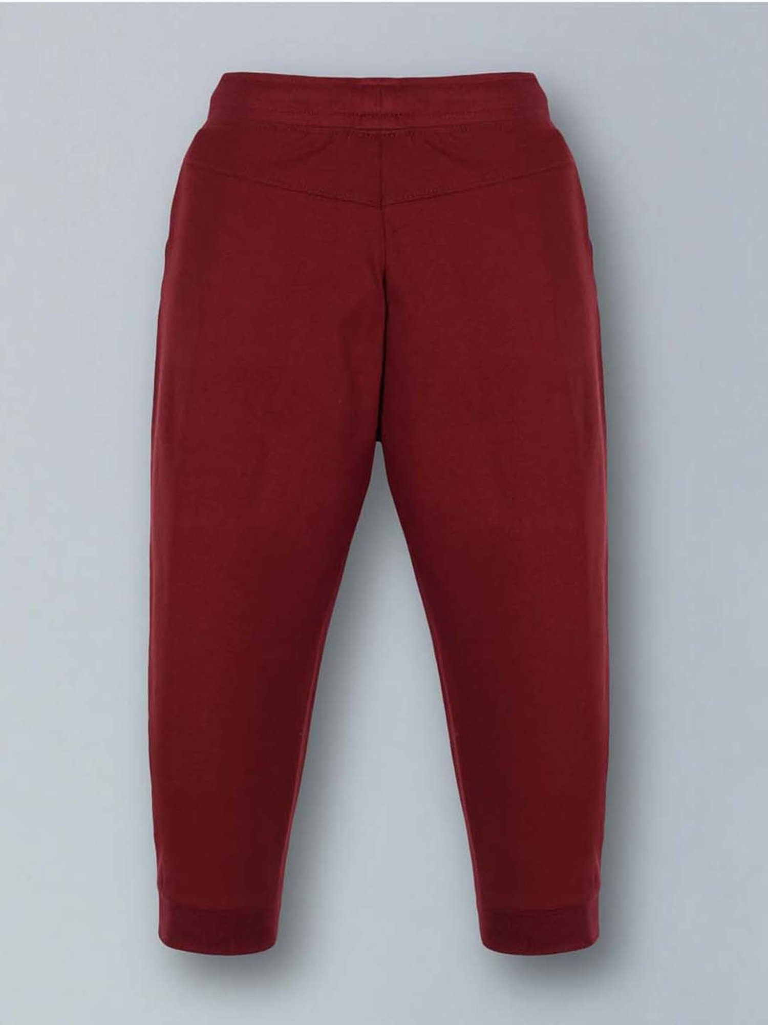 Plum Tree Kids Maroon & Gold Cotton Graphic Full Sleeves T-Shirt Set