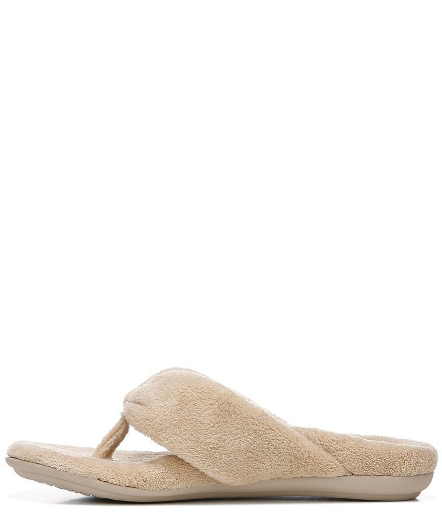 Vionic Lydia Washable Plush Terry Cloth Thong Slippers