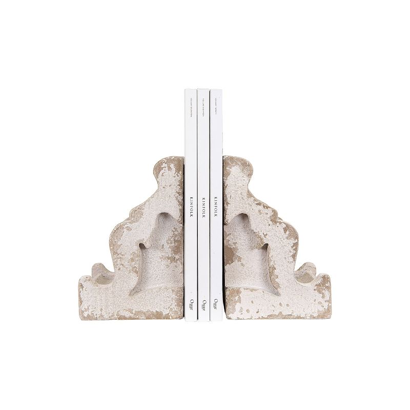 Set of 2 Corbel Shaped Bookends White - 3R Studios