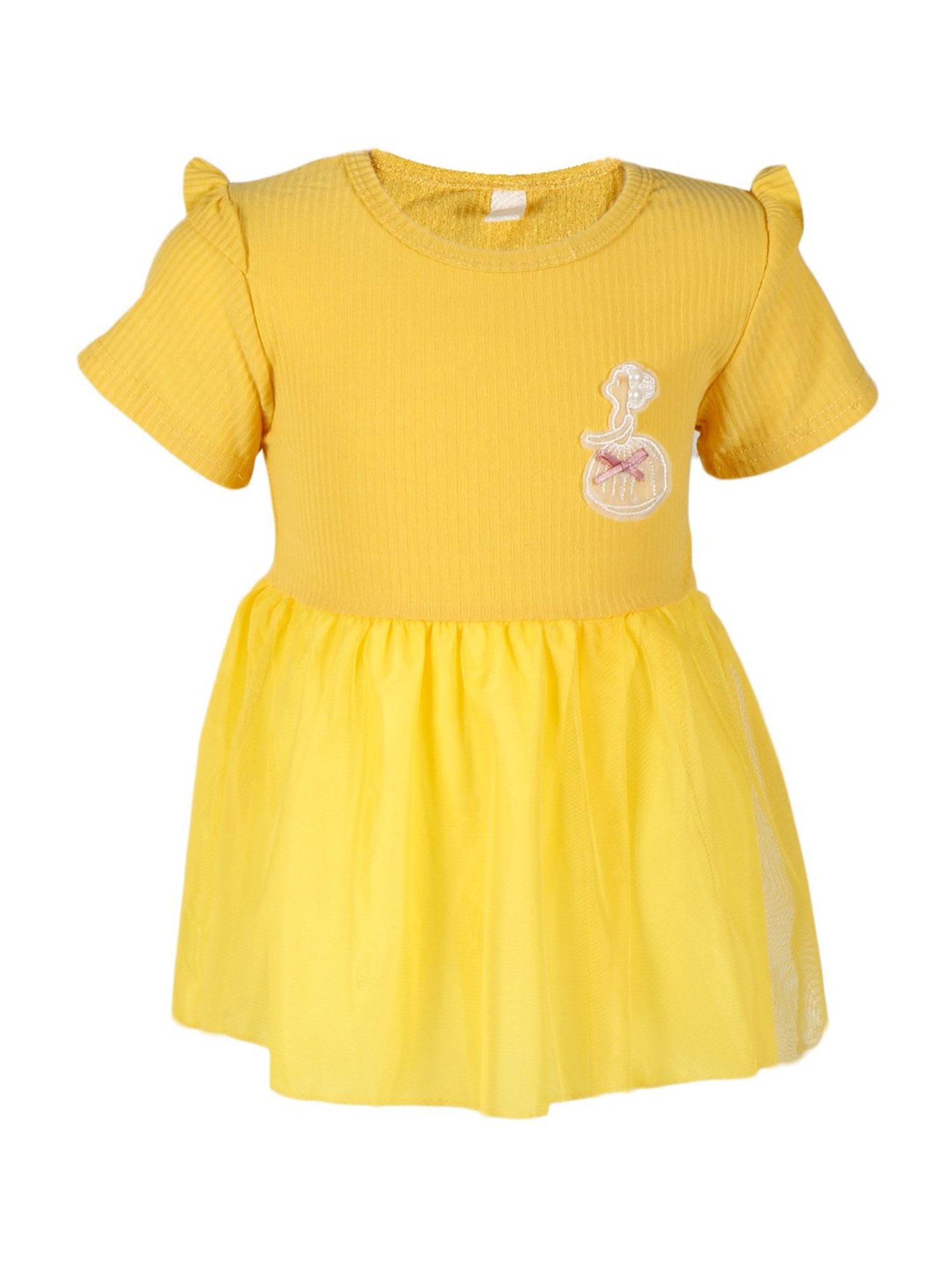 Passion Petals Kids Yellow Printed Dress