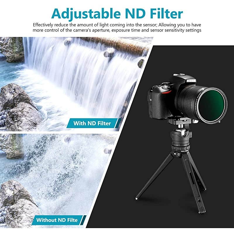 72mm Variable Fader ND2ND32 ND Filter and CPL Circular Polarizing Filter 2 in 1 for 72mm Thread Camera Lens + No Black Cross + Multilayer Coating + Oil Resistance