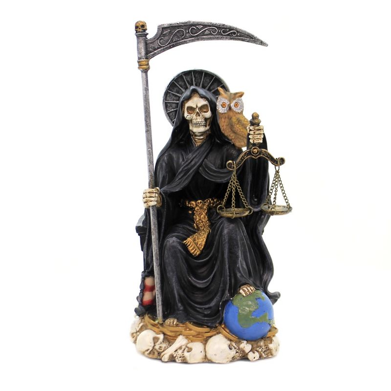 Halloween 9.0" Santa Muerte Black Scales Owl  -  Decorative Figurines