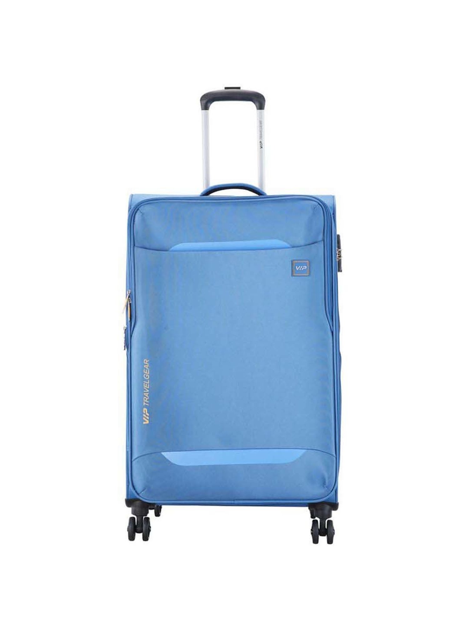 VIP Eterno Blue Solid Soft Large Trolley Bag - 48 cm