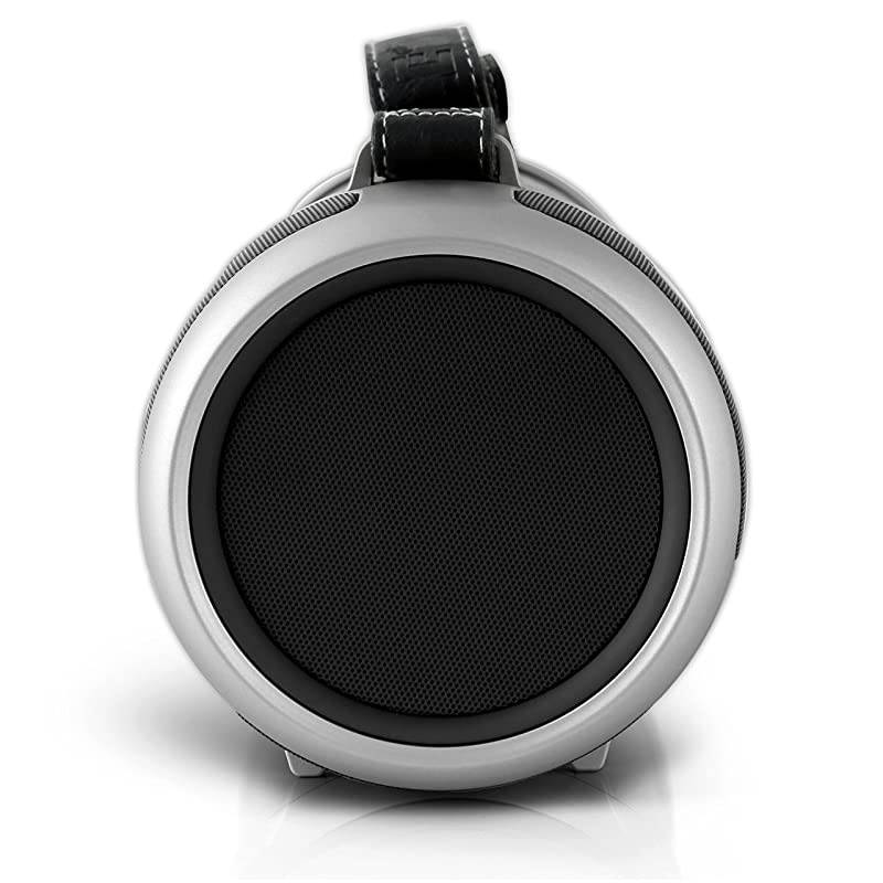 Portable Speaker Boombox Bluetooth Rechargeable Battery Digital Sound Amplifier SDFM Radio 21 Channel HiFi Active Stereo Speaker System Builtin Flashing LED Party LightsPBMSPG16 Black