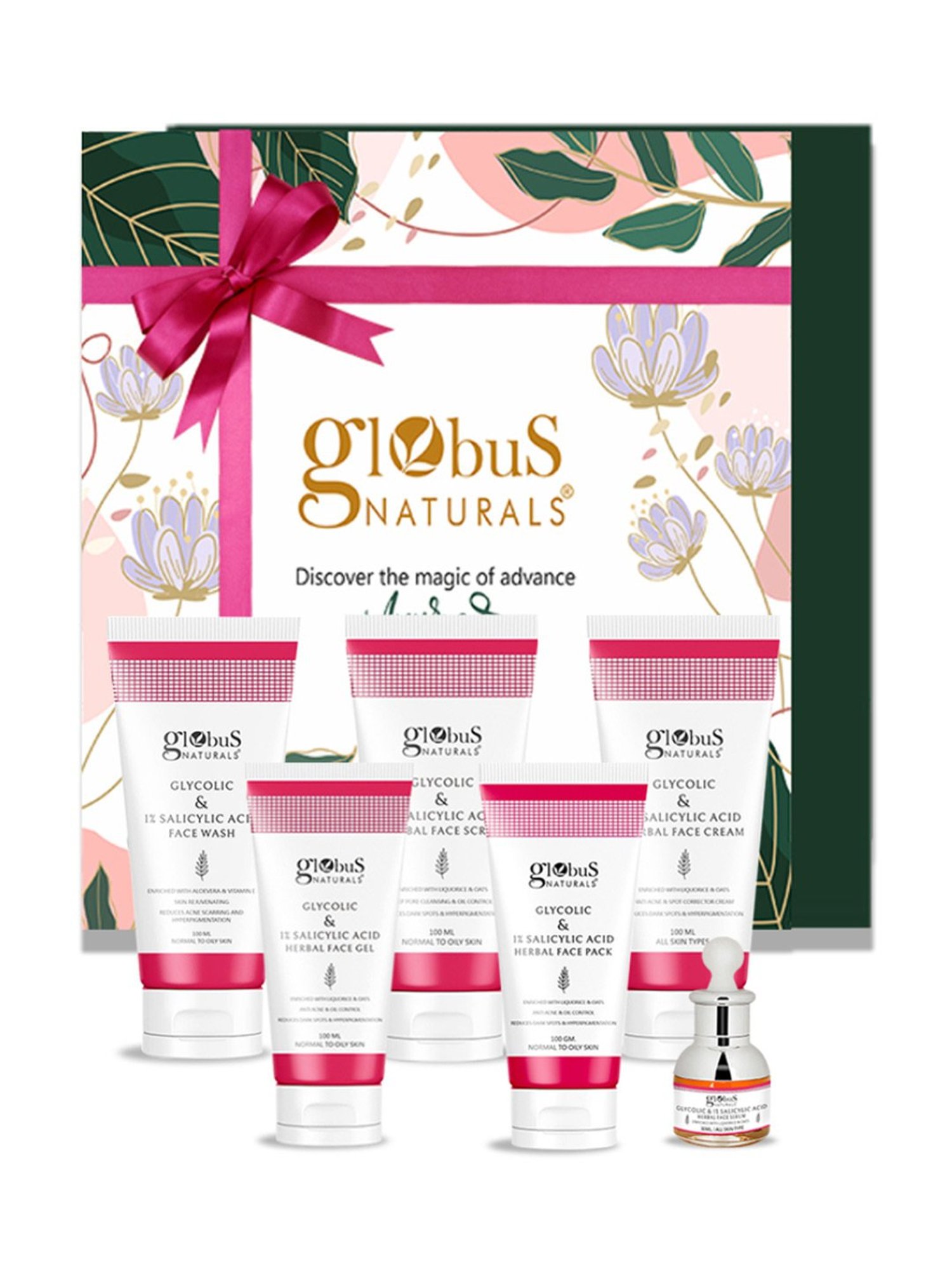 Globus Naturals Glycolic & 1% Salicylic Acid Gift Box - Set of 6
