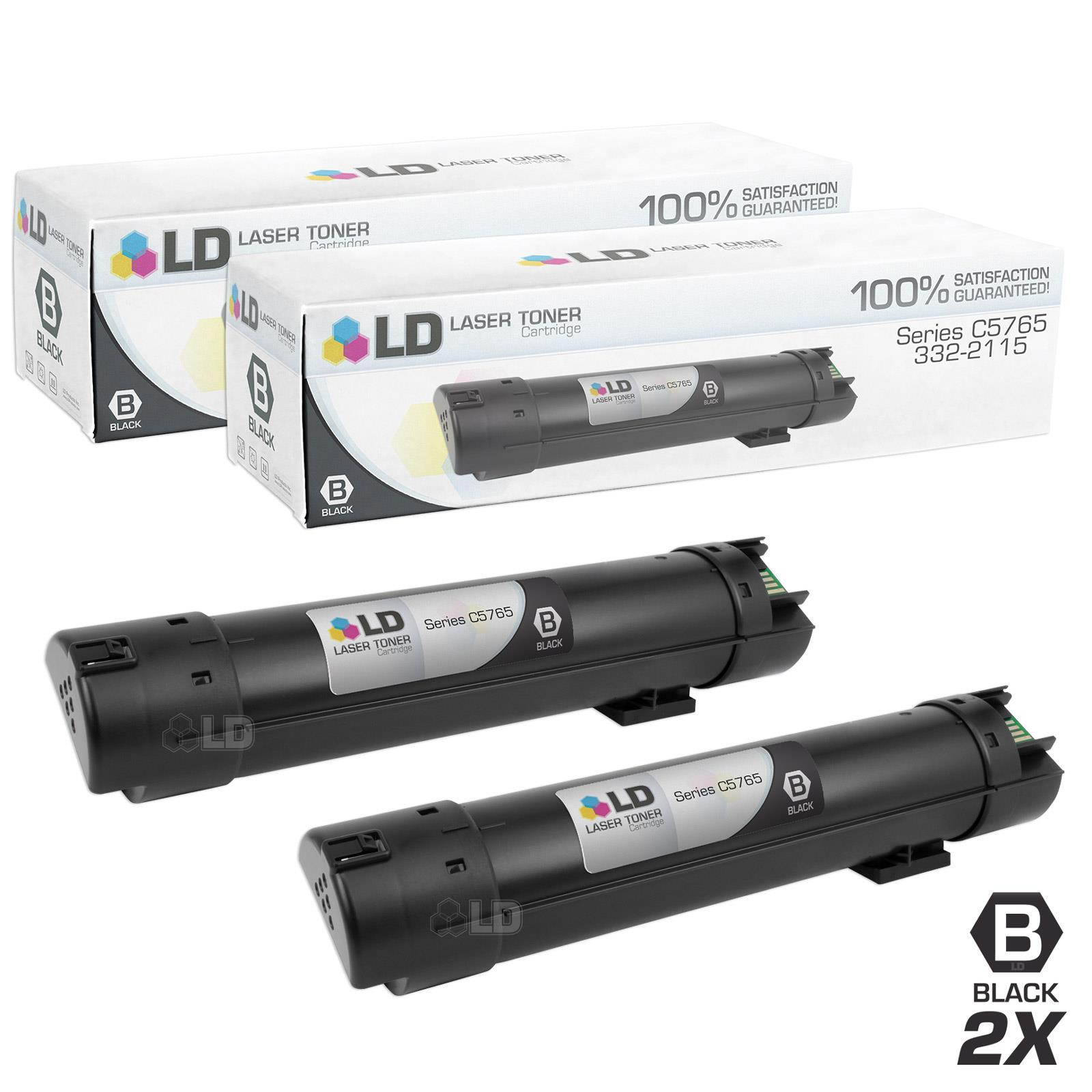 LD &copy; Compatible Replacements for Dell W53Y2 / 3322115 Set of 2 Black Laser Toner Cartridges for use in Dell Color Laser C5765dn Printer