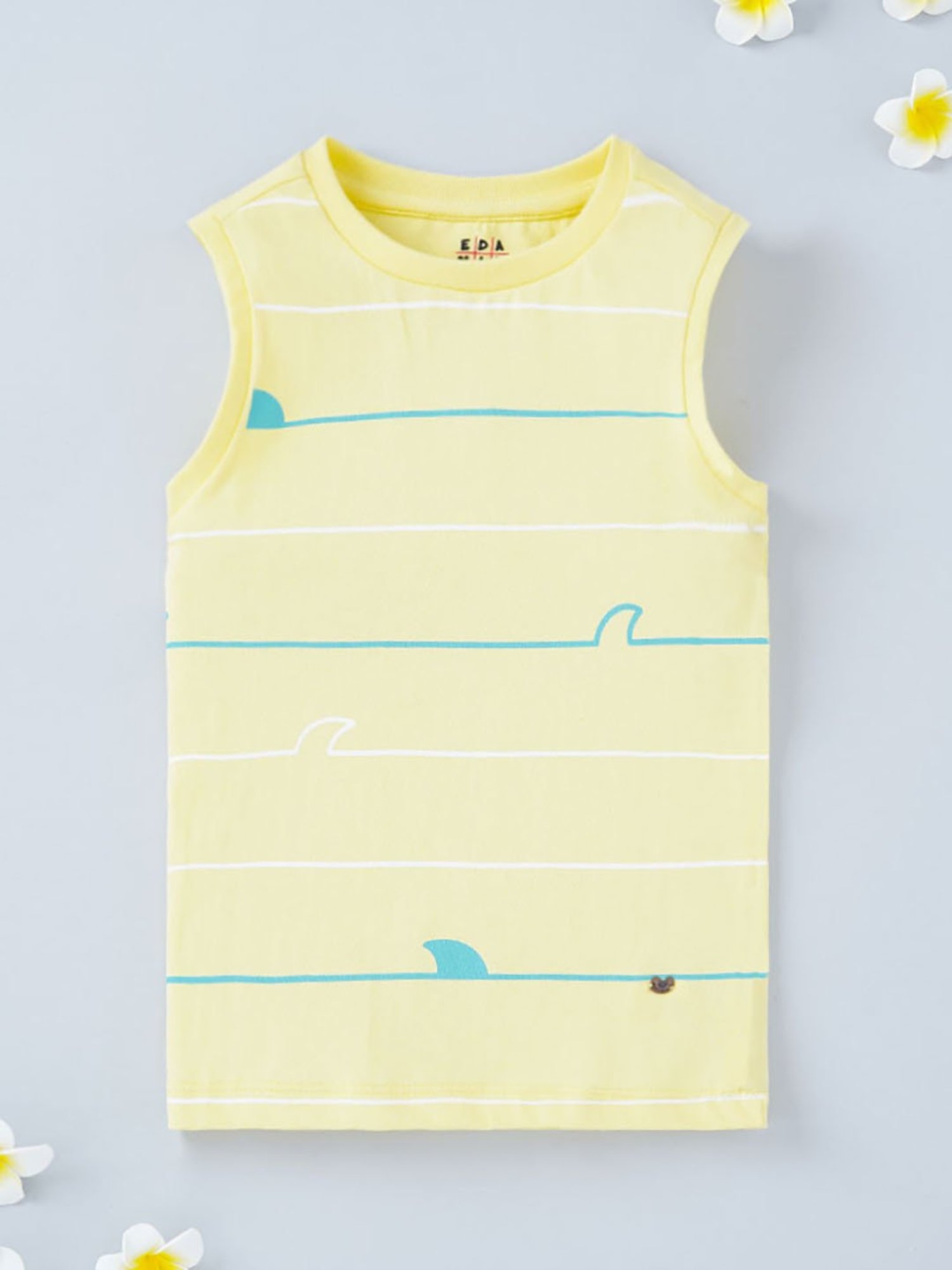 Ed-a-Mamma Kids Yellow Striped Vest T-Shirt