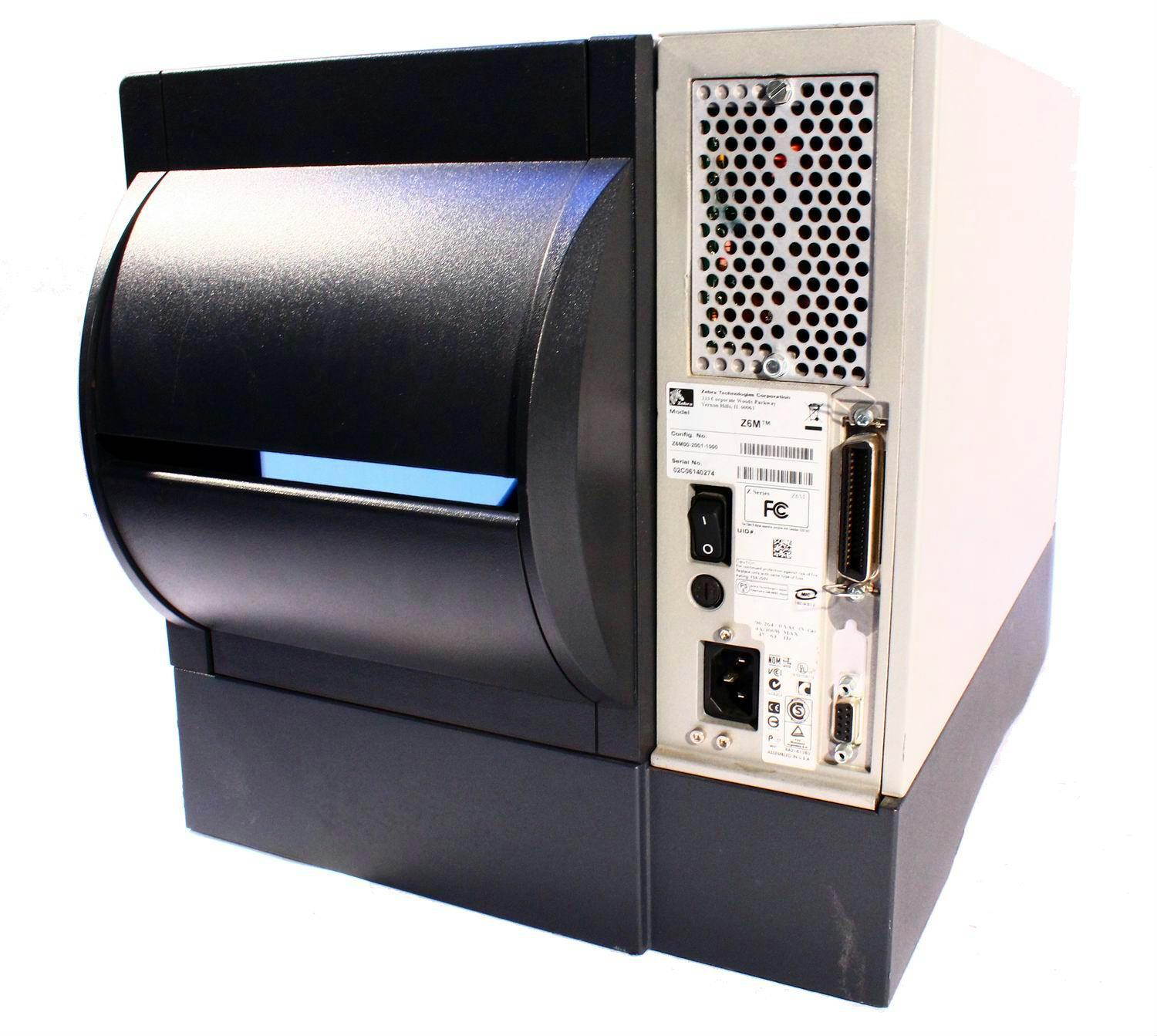 Zebra Z6M Plus Z6M00-2001-1000 Thermal Barcode Label Printer W/ Cutter Parallel & Serial Interfaces 203DPI