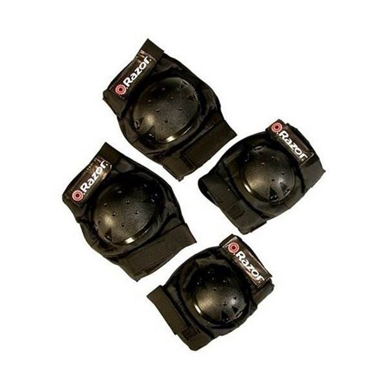 Razor A3 Folding Portable Kick Push Scooter with Helmet, Elbow & Knee Pads, Red