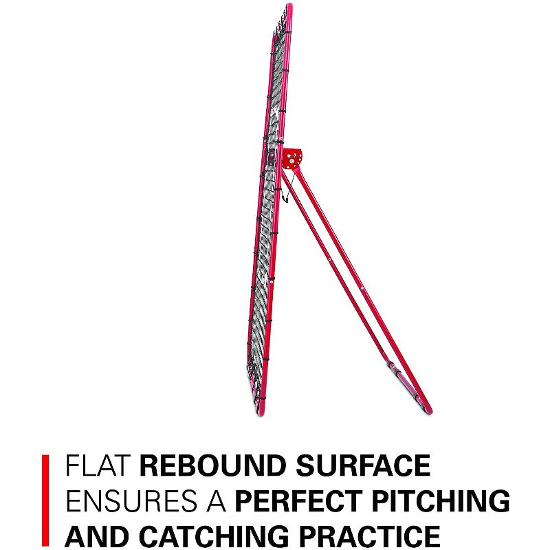 Rukket Sports Adjustable Pitch Back Baseball and Softball Rebounder Practice Throwing Net Screen, Red