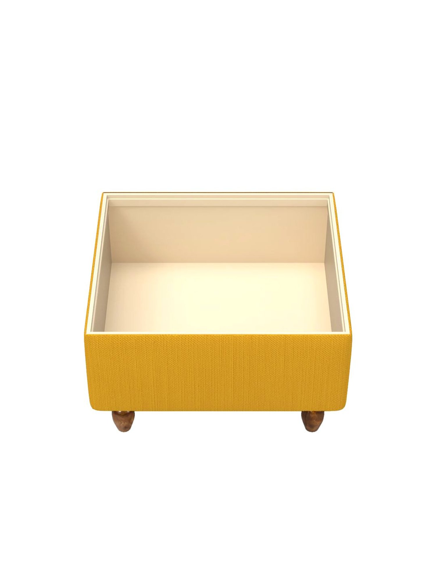 Chumbak Sahara Mustard Mango Wood Modern Trunk Storage Ottoman