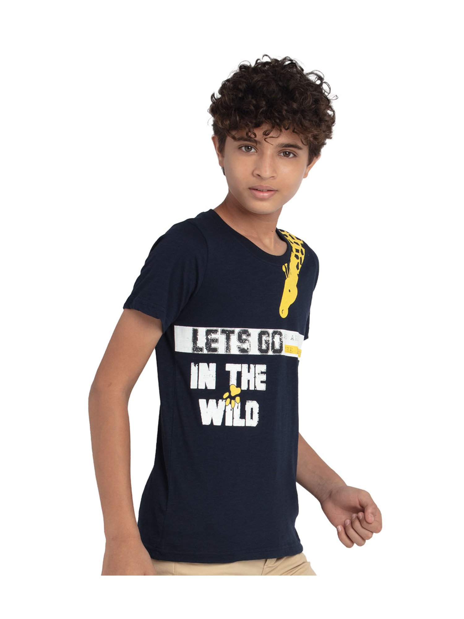 Under Fourteen Only Kids Navy Printed T-Shirt
