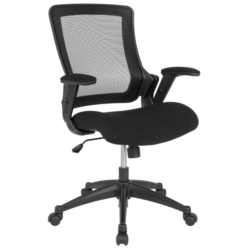 Emma and Oliver Mid-Back Black Mesh Executive Molded Foam Seat Swivel Arm Office Chair