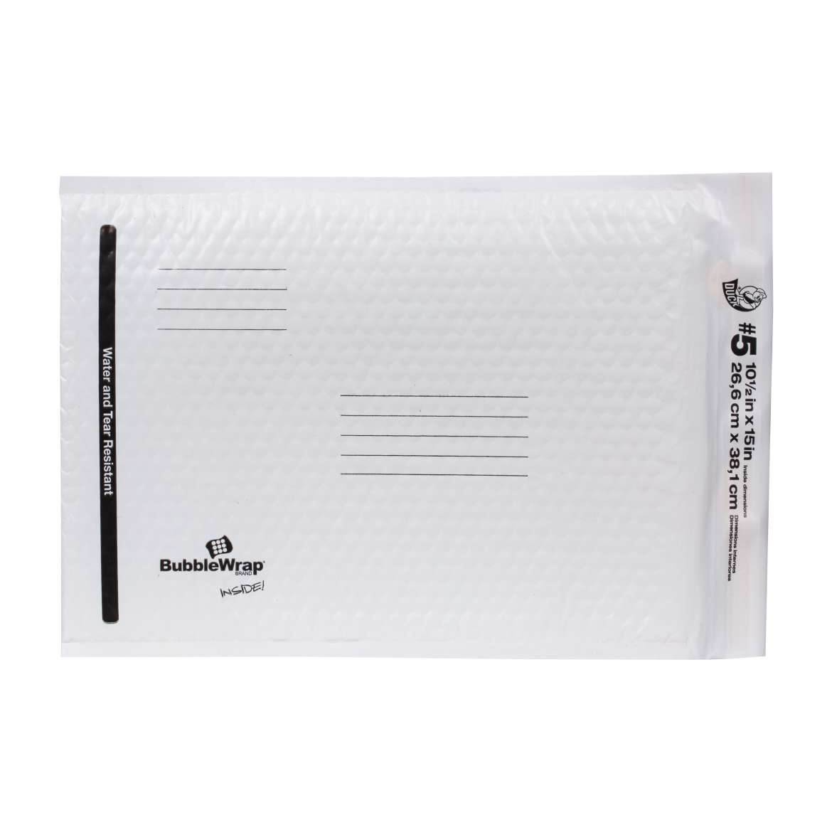 FindTape PKG Cardboard Boxes and Bubble Mailers: Duck Brand Bubble Cushioned White Poly Mailers #5 1PK