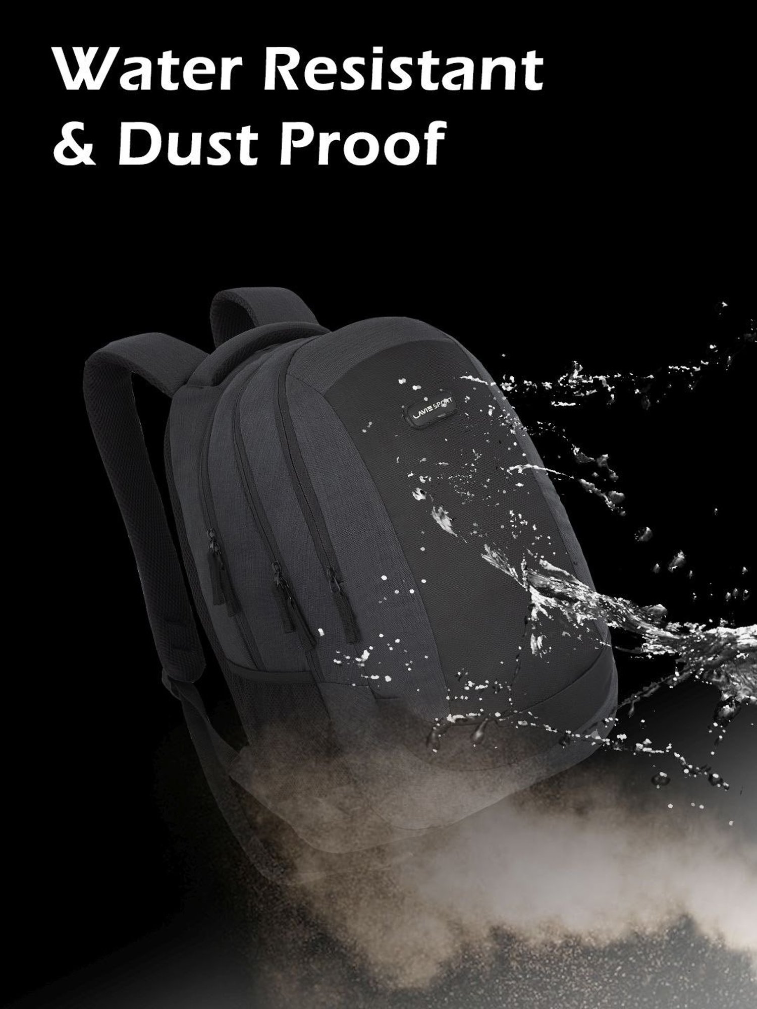 Lavie Sport Pinnacle 34L Laptop Backpack For Men & Women | College Bag For Boys & Girls (Black)