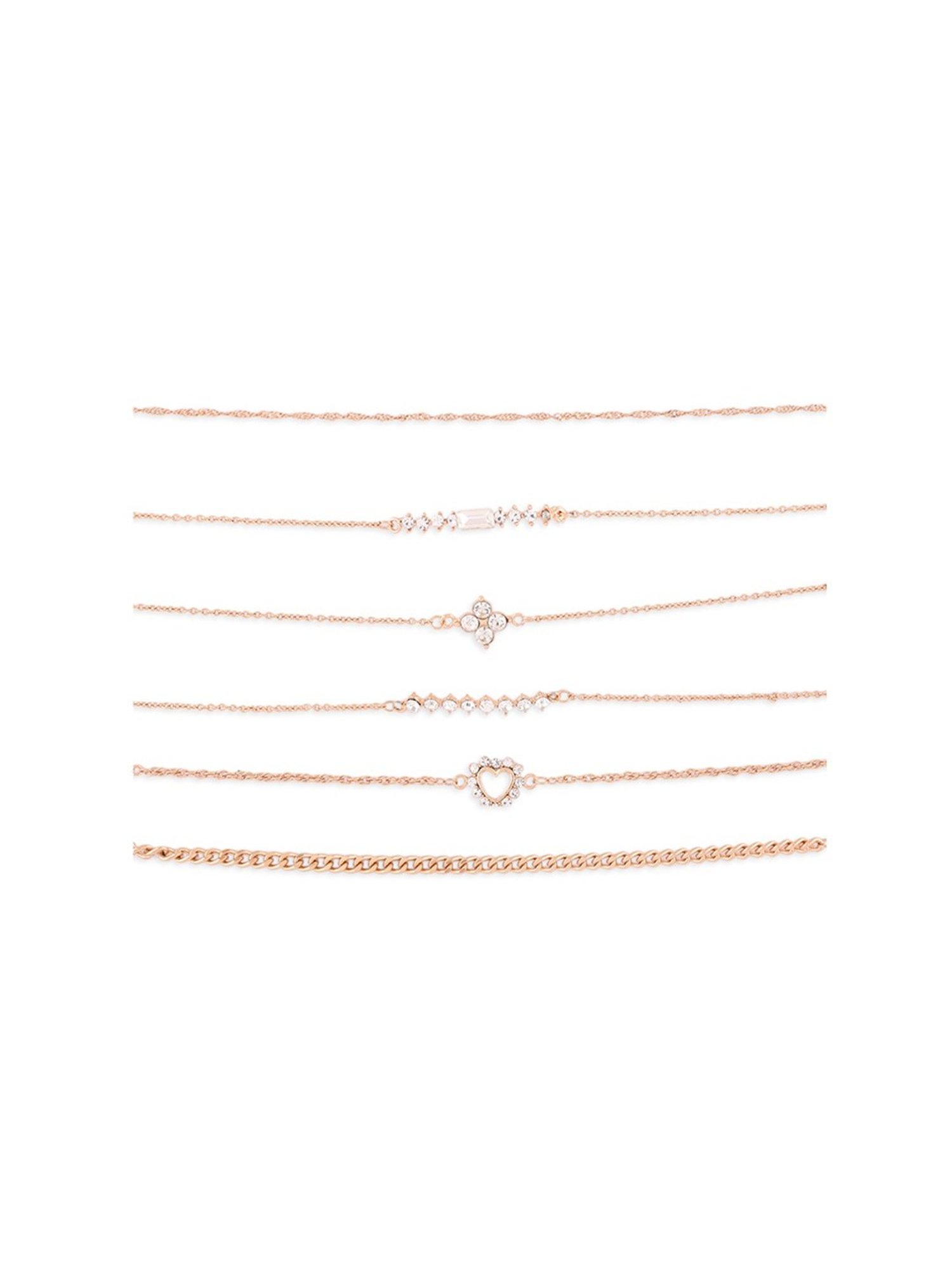 Zaveri Pearls Set Of 6 Gold Tone Dazzling Party Bling Stackable Bracelets-ZPFK14051