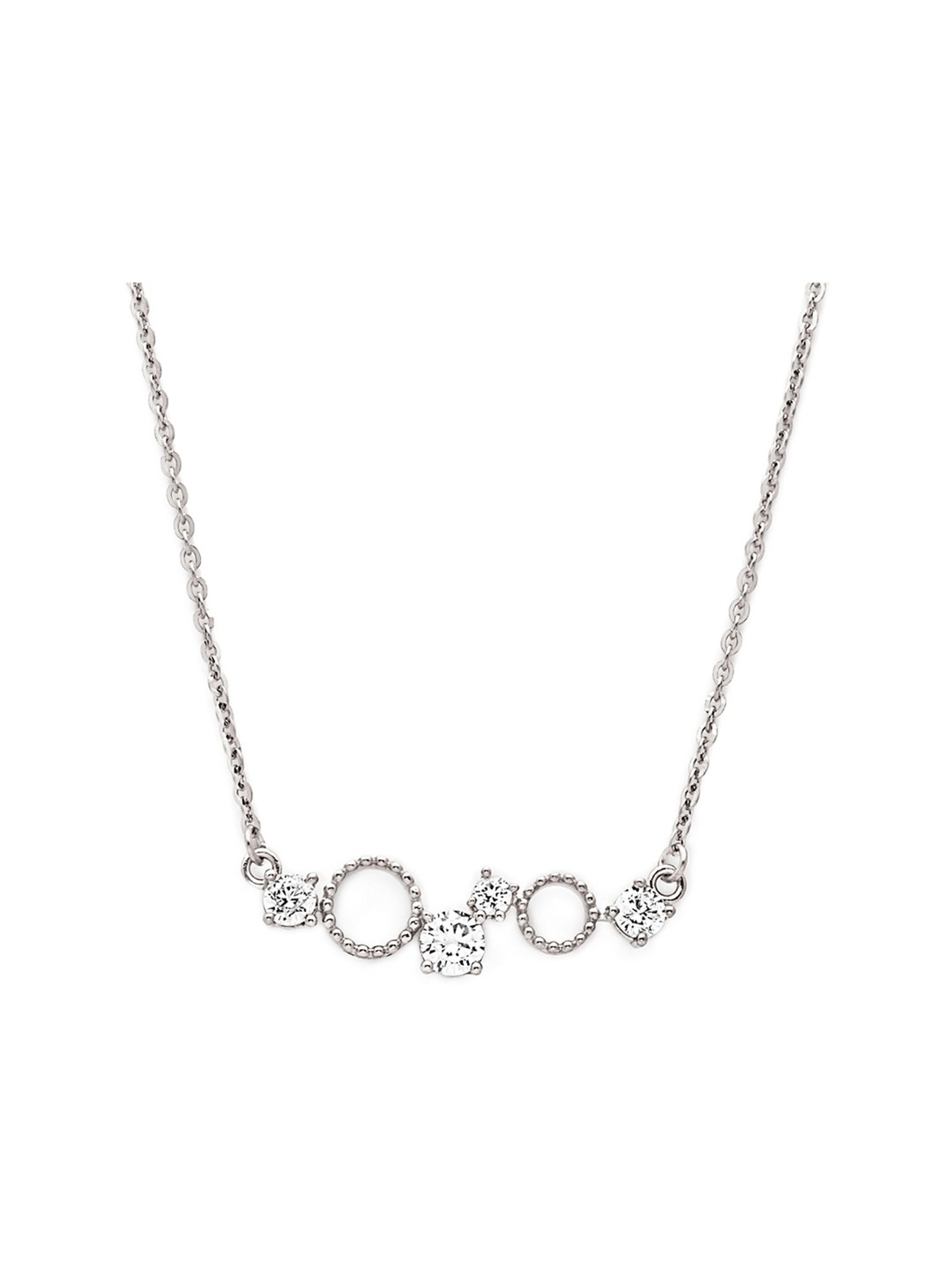 Silberry 92.5 Sterling Silver Crystal Gears Necklace