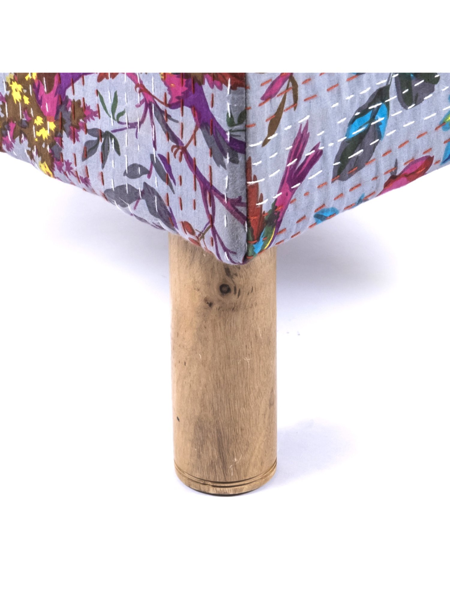 Ikiriya Verona Printed Brown & Blue Wood Stool