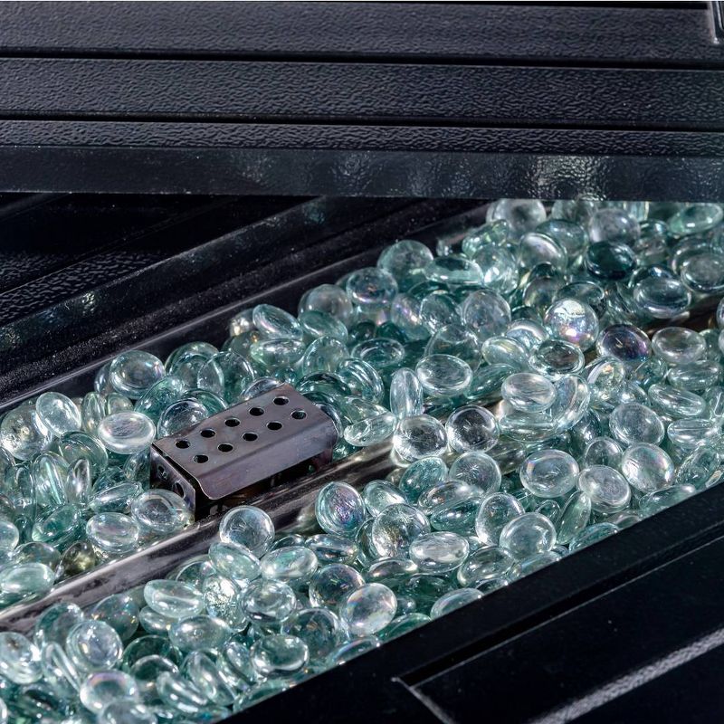 Rectangle Aluminum Fire Pit Table Hammered Black - Legacy Heating